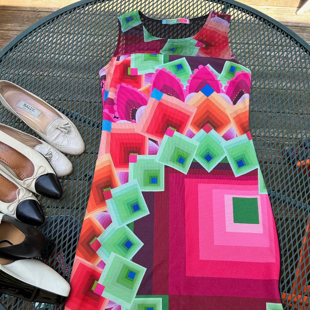 Desigual geometric shift dress size large but fits small-XS